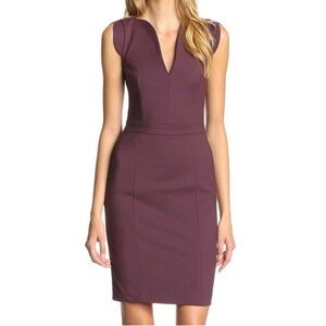 French Connection Purple Sheath Midi Dress V-Neck Sleeveless